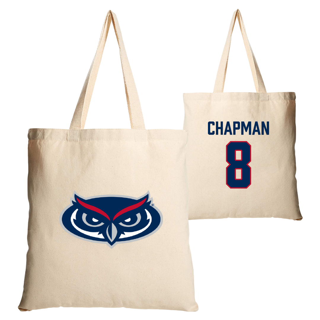 Florida Atlantic University Soccer Tan Canvas Tote Bag - #8 Caleb Chapman