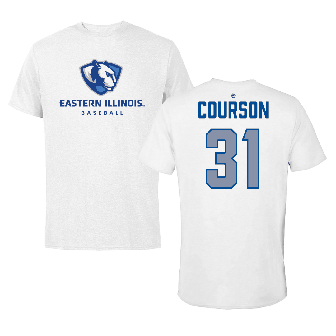 Eastern Illinois University Baseball White Performance Tee - #31 Zach Courson