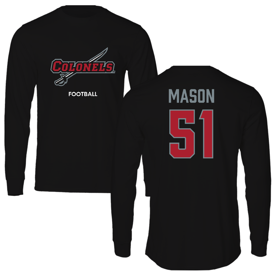 Nicholls State University Football Black Colonels Long Sleeve - #51 Joe Mason