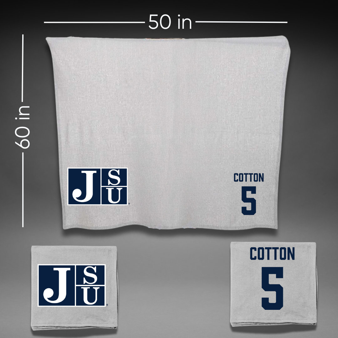 Jackson State University Basketball Gray Blanket - #5 Jaileyah Cotton