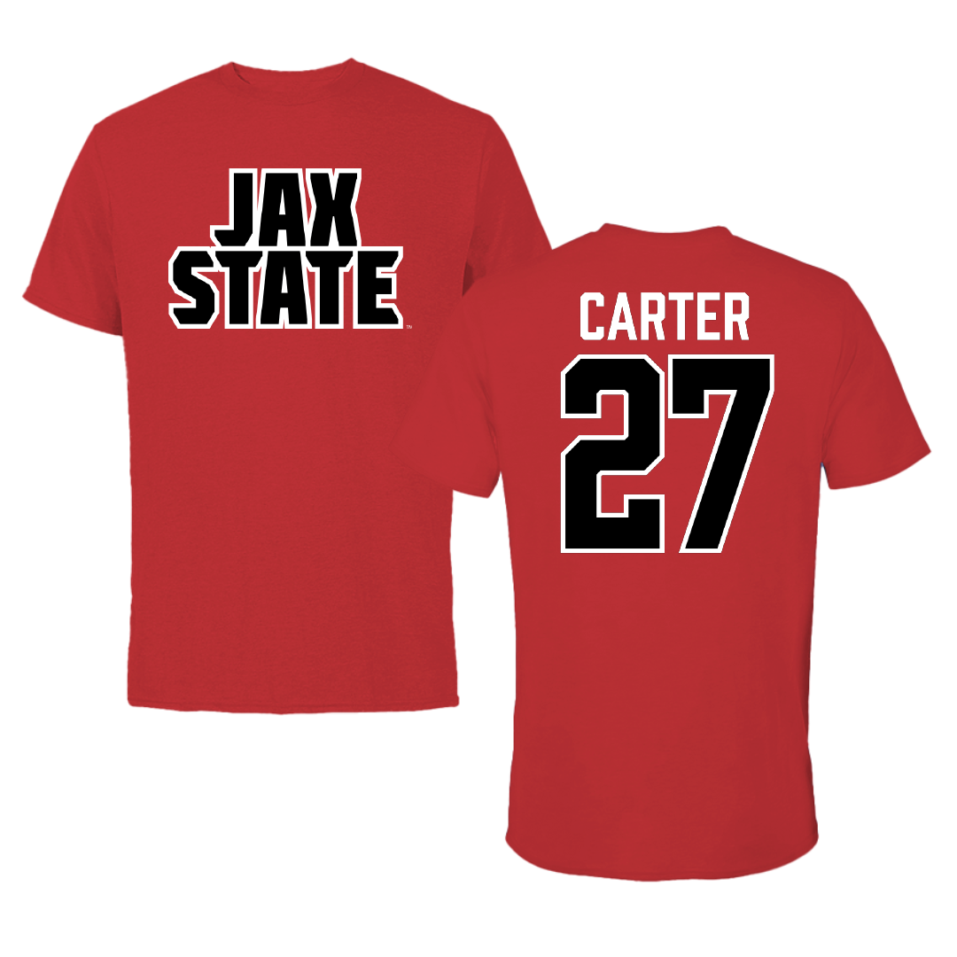 Jacksonville State University Softball Red Tee - #27 Kat Carter