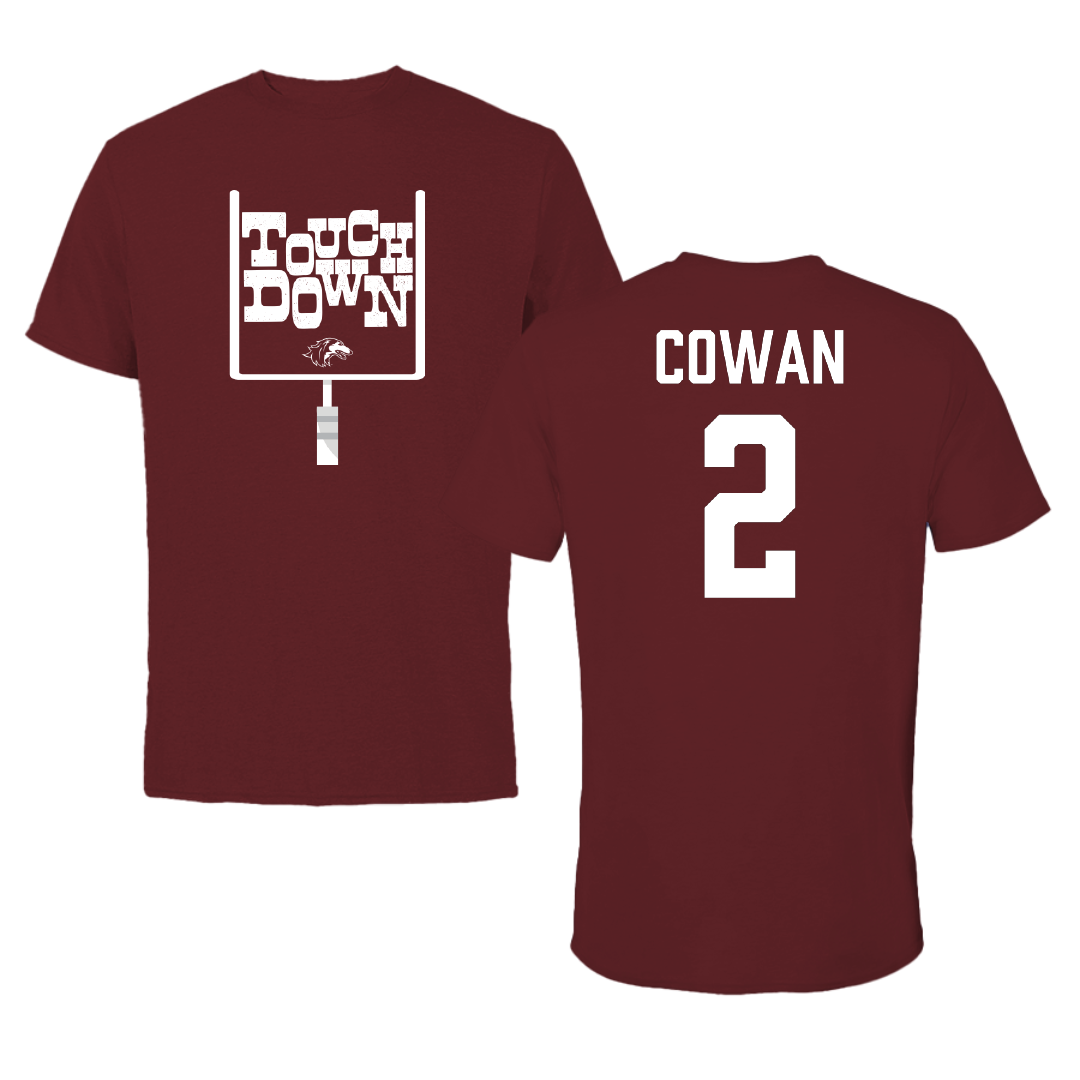 Southern Illinois University at Carbondale Football Maroon Touchdown Tee - #2 Devin Cowan