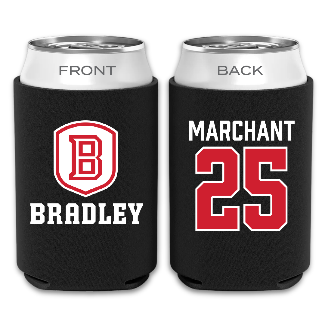 Bradley University Soccer Black Can Cooler - #25 Christopher Marchant