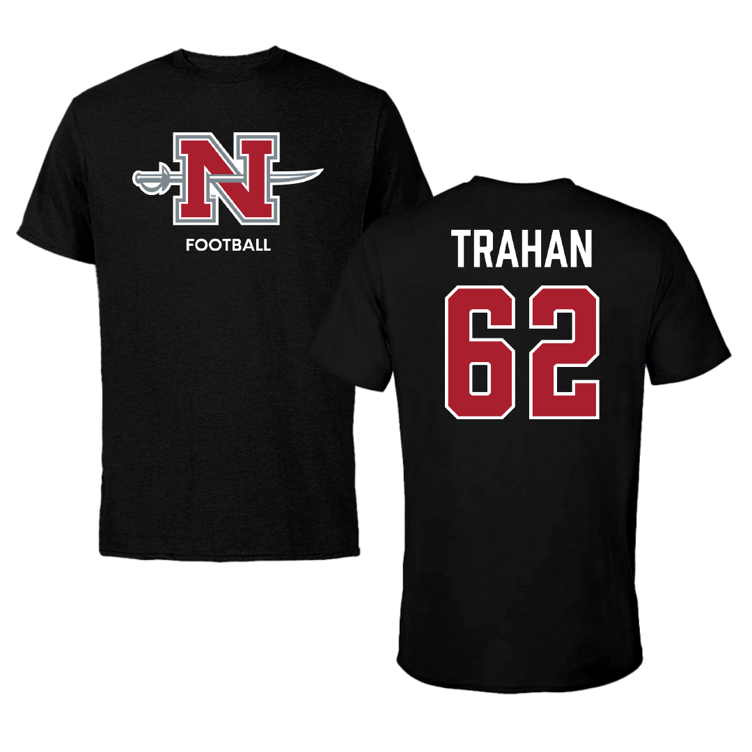 Nicholls State University Football Black Mascot Tee - #62 Seth Trahan