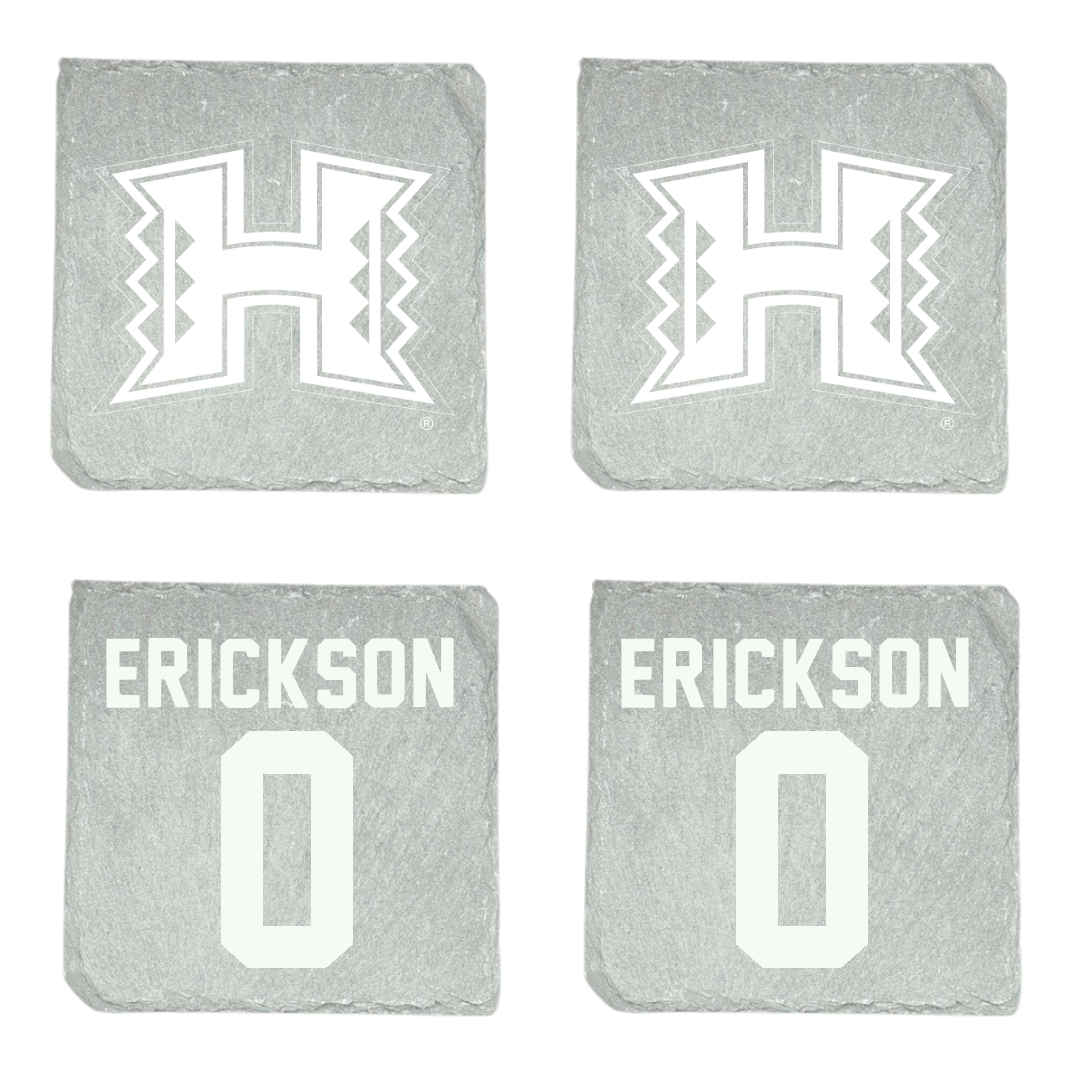 University of Hawaii Basketball (M) Stone Coaster (4 Pack)  - #0 Hunter Erickson