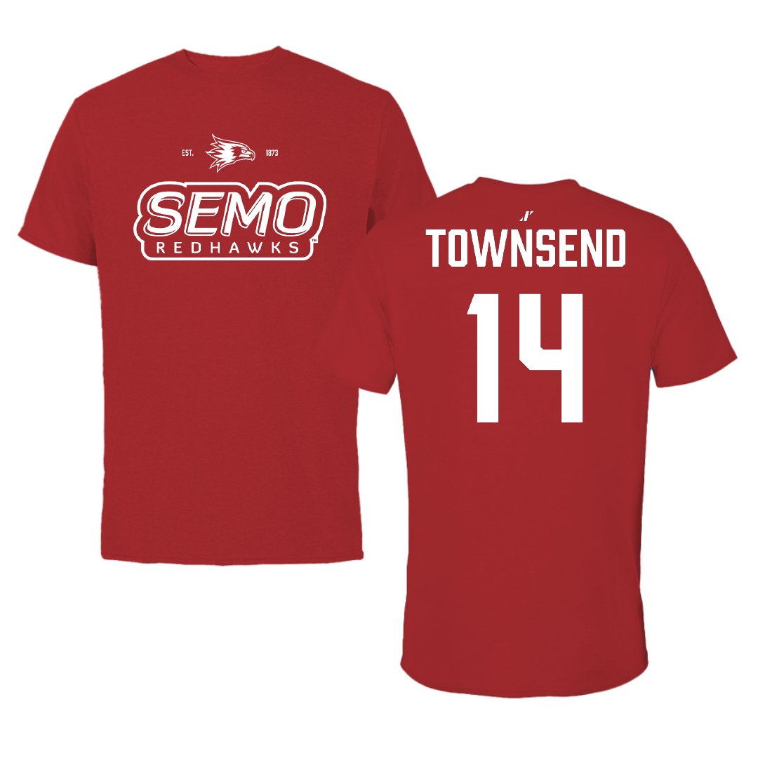 Southeast Missouri State University Football Canvas Red General Tee - #14 Amare Townsend