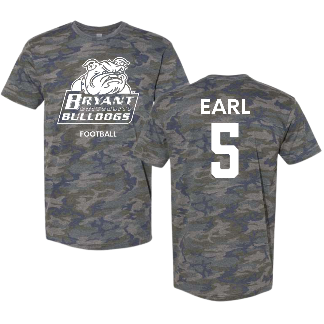 Bryant University Football Vintage Camo Tee - #5 Joshua Earl