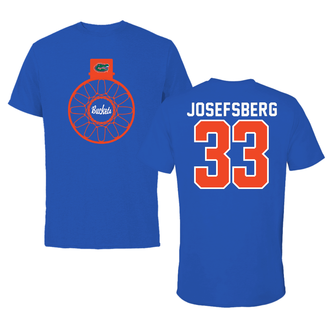 University of Florida Basketball Blue Buckets Performance Tee - #33 Cooper Josefsberg