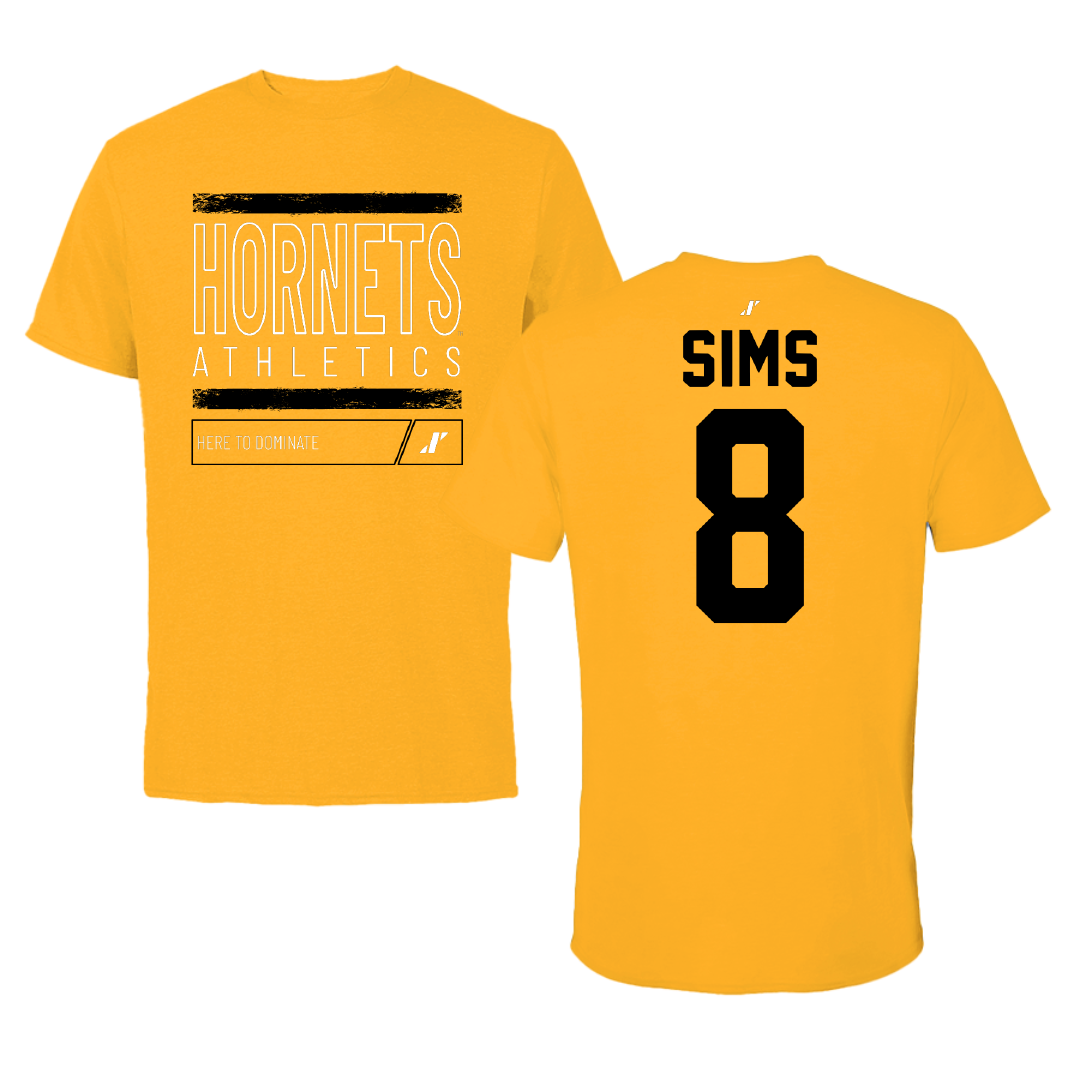 Alabama State University Softball Gold Dominate Tee - #8 Talee Sims