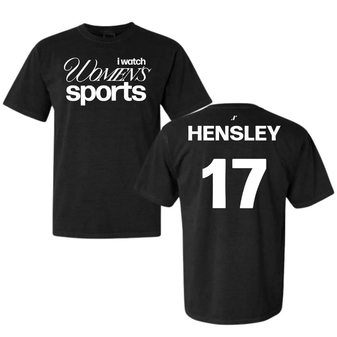 Florida Atlantic University Volleyball Black WHM Comfort Colors Tee - #17 Victoria Hensley