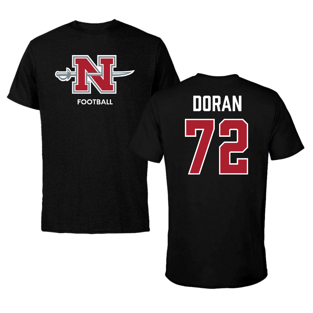 Nicholls State University Football Black Mascot Tee - #72 Seth Doran