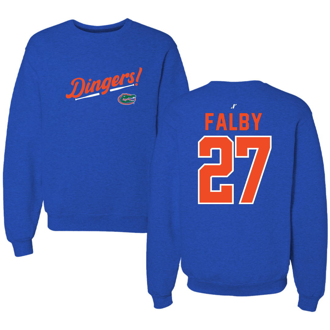 University of Florida Softball Blue Dingers Crewneck - #27 Kendra Falby