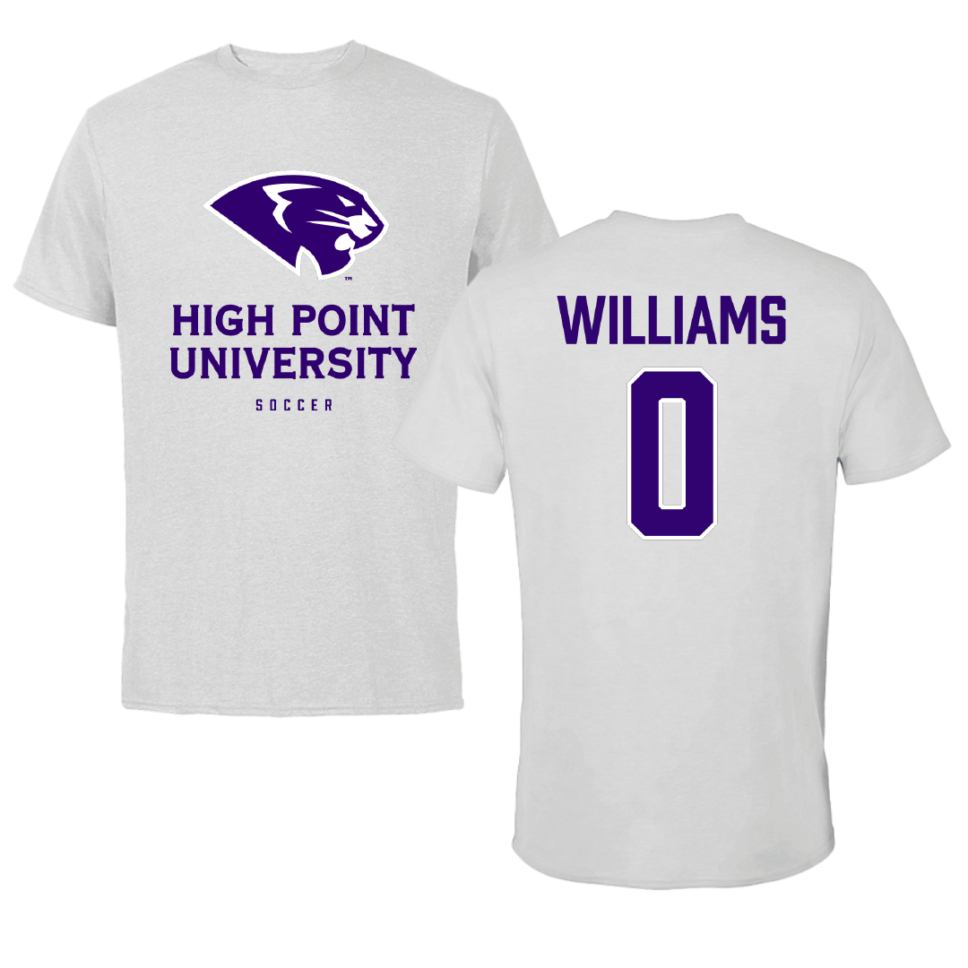 High Point University Soccer Light Gray Tee - #0 Kylee Williams