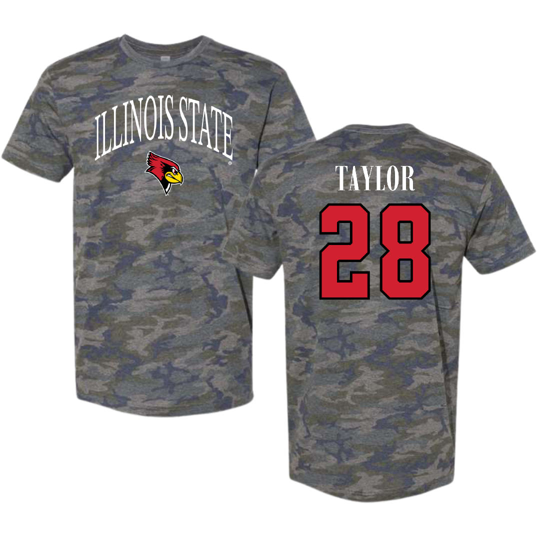 Illinois State University Football Vintage Camo Tee - #28 Chris Taylor