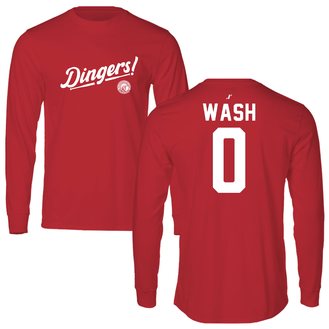 University of Tampa Baseball Red Dingers Performance Long Sleeve - #0 Logan Wash
