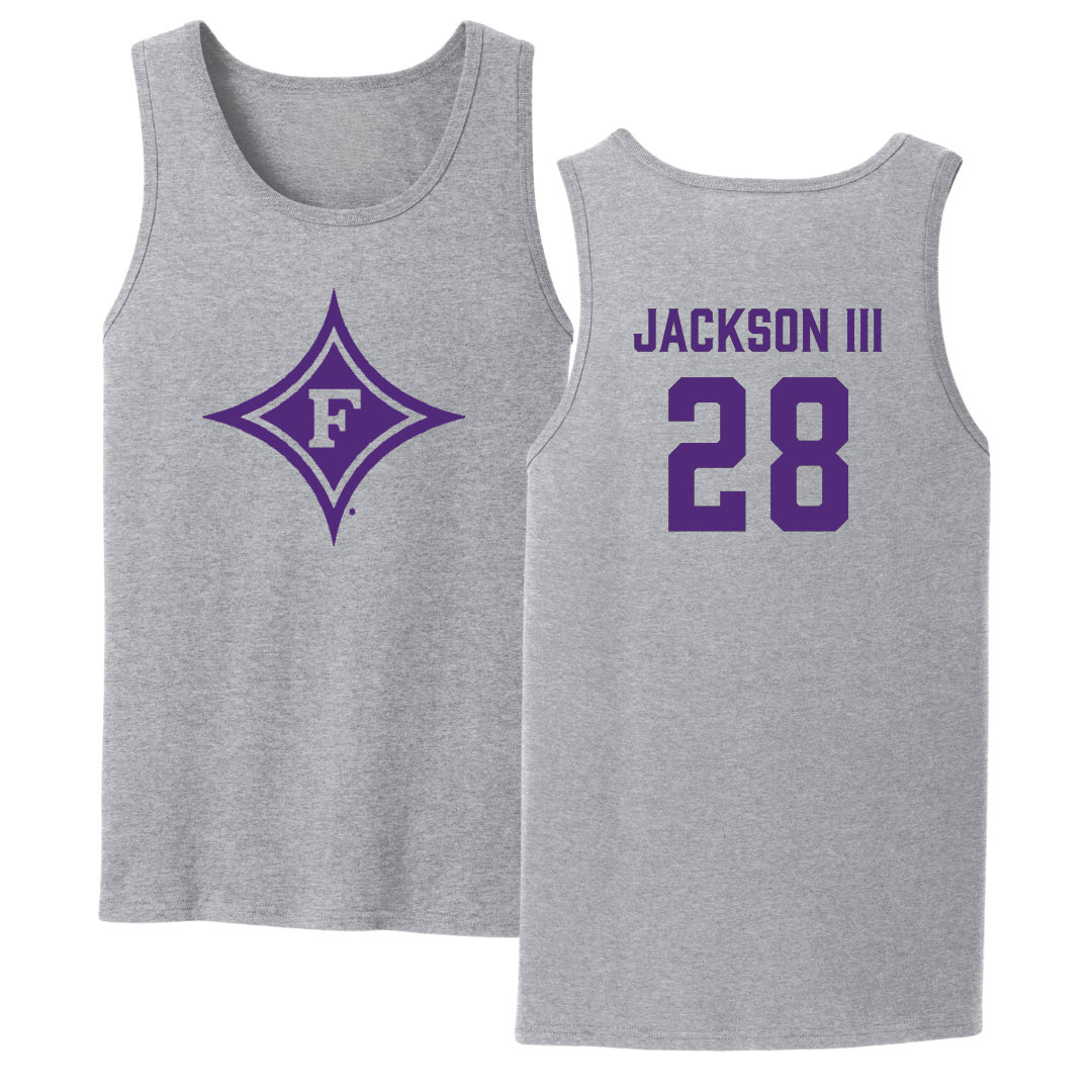 Furman University Football Sport Gray Tank Top - #28 Eddie Jackson III