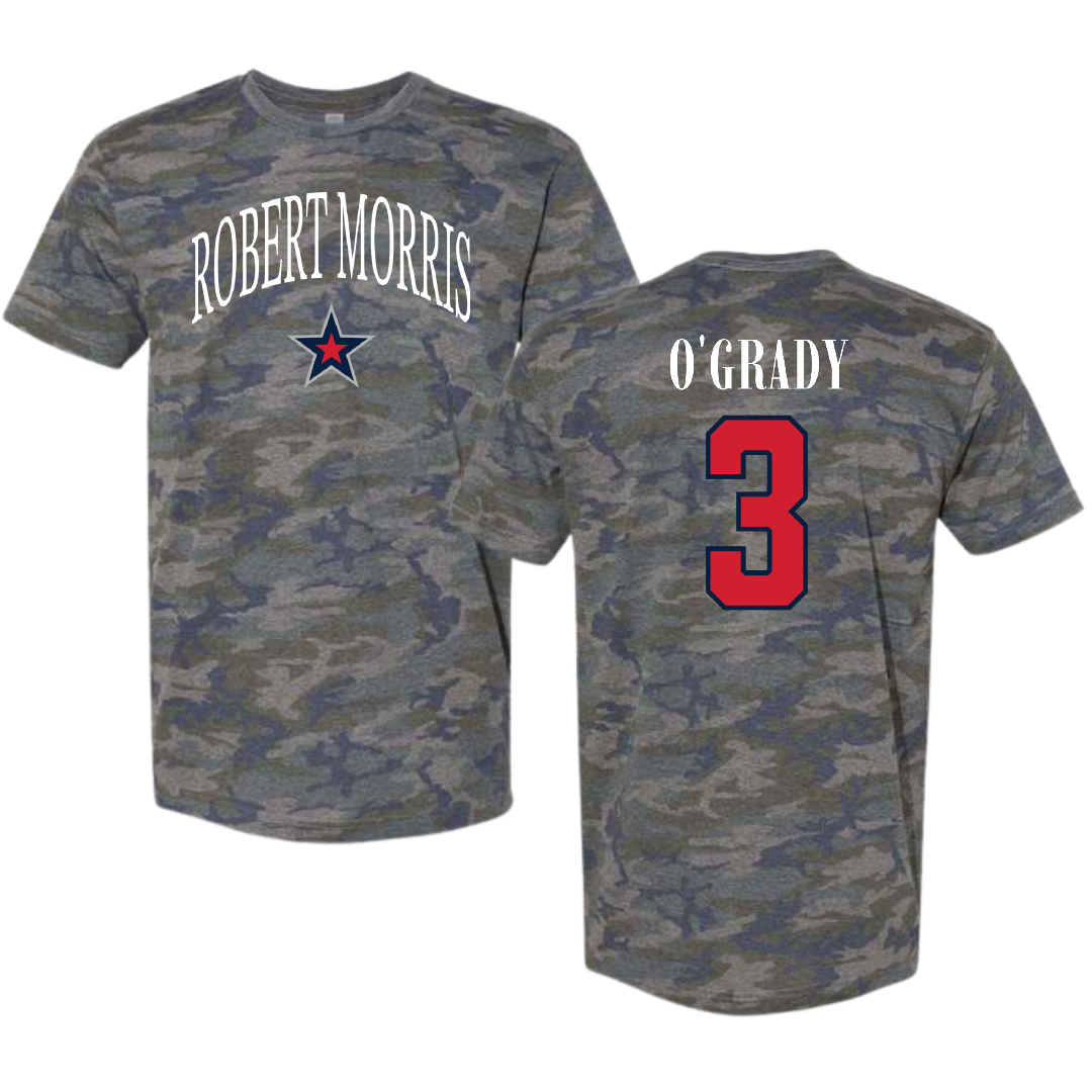 Robert Morris University Basketball Vintage Camo Tee - #3 Tanner O'Grady