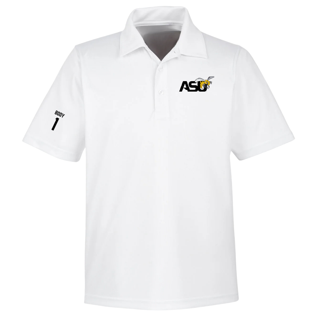 Alabama State University Football White Polo - #1 Andrew Body
