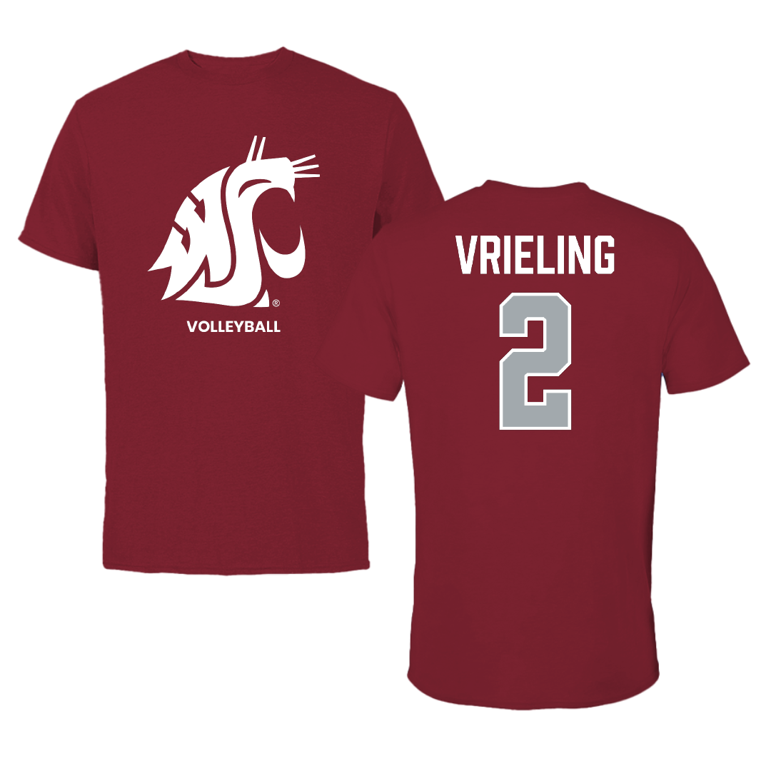 Washington State University Volleyball (W) Cardinal Tee - #2 Taryn Vrieling