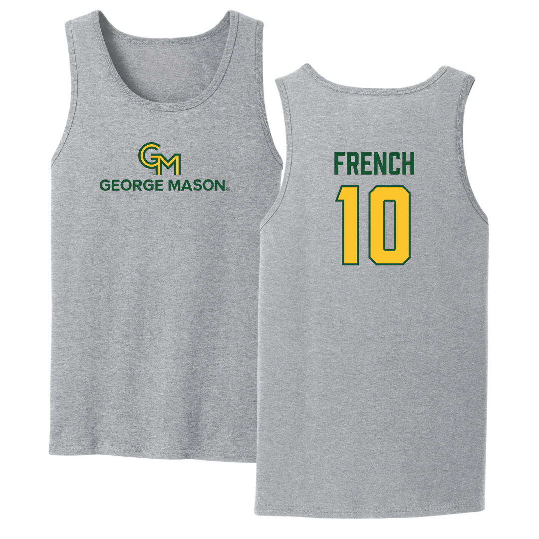 George Mason University Volleyball Sport Gray Tank Top - #10 Liam French