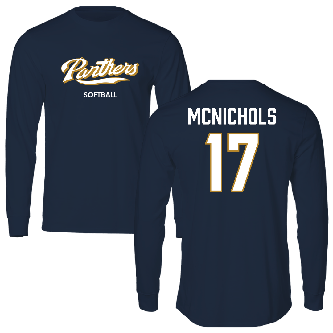 Florida International University Softball Navy Performance Long Sleeve - #17 Brooke McNichols