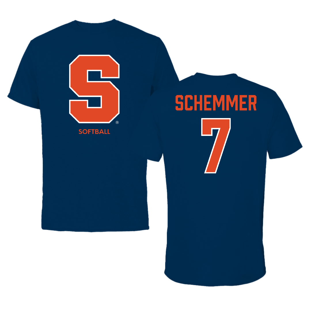 Syracuse University Softball Navy Primary Tee - #7 Peyton Schemmer