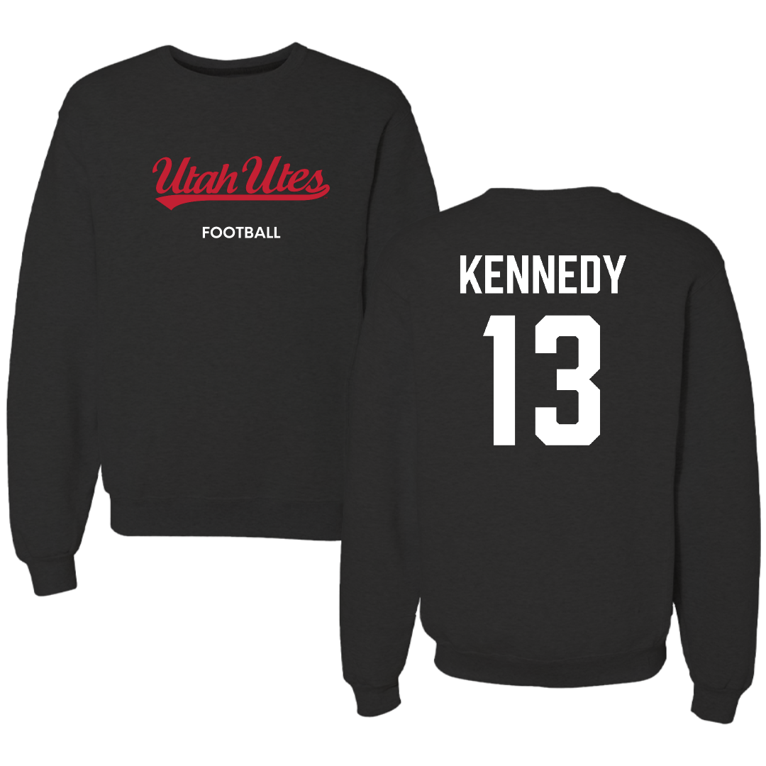 University of Utah Football Black Crewneck - #13 Chase Kennedy