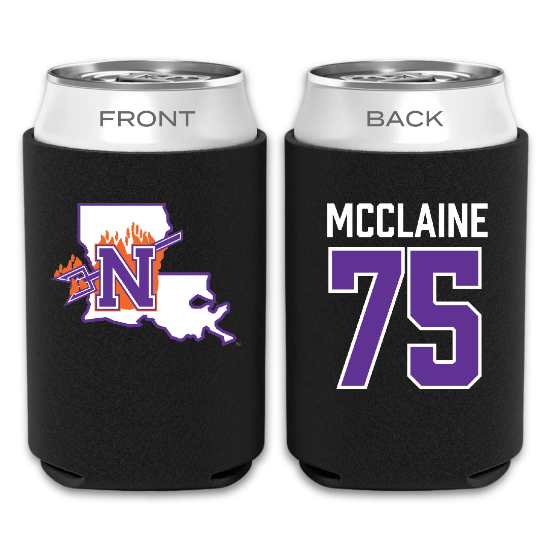 Northwestern State University Football Black Can Cooler - #75 Jordan McClaine