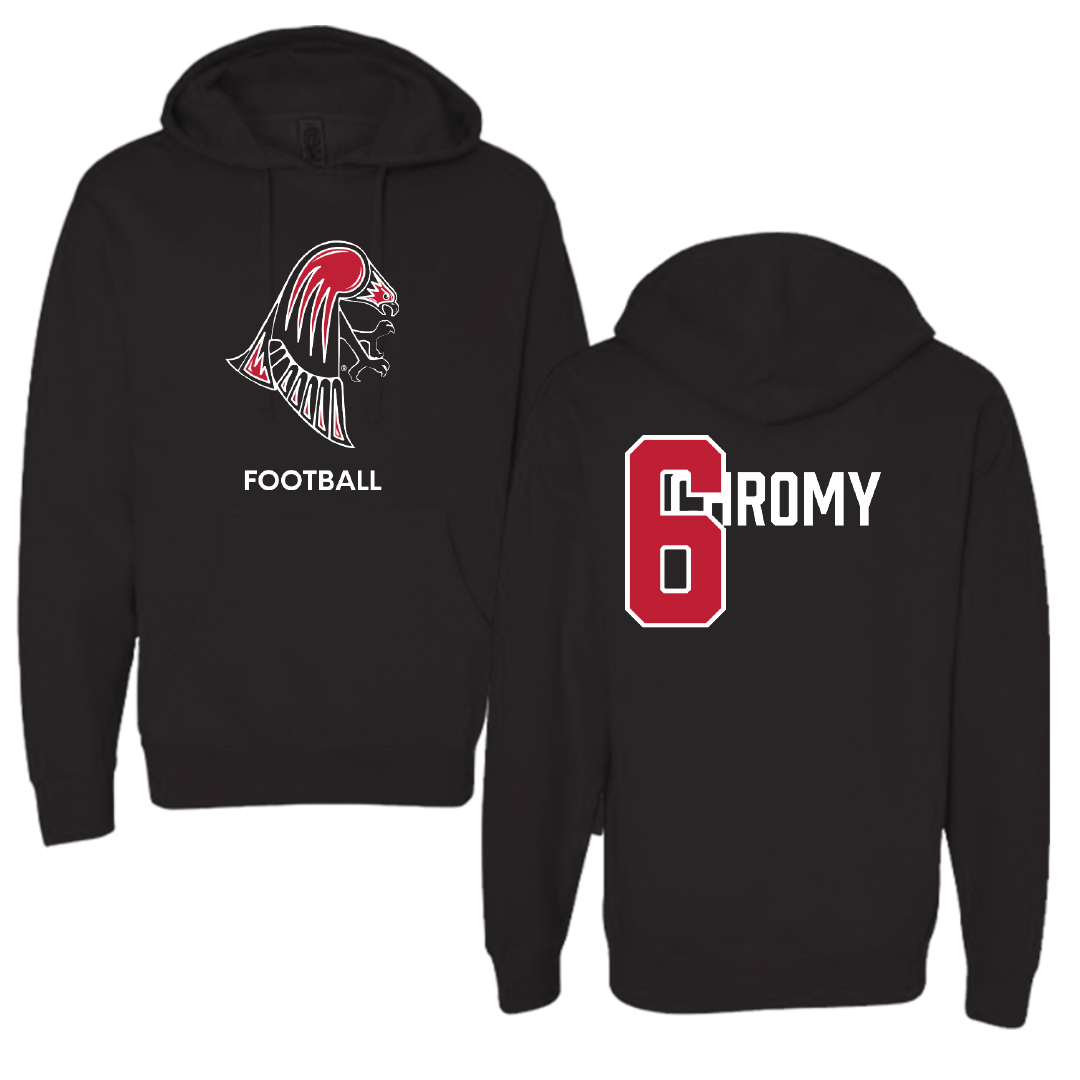 University of Wisconsin-River Falls Football Black Hoodie - #6 Ethan Chromy