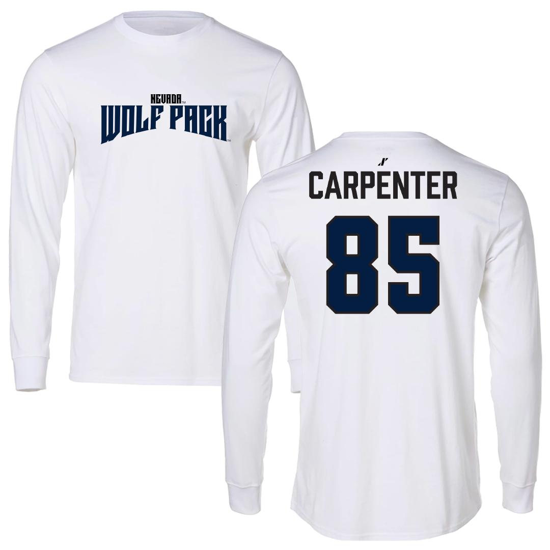 University of Nevada Football White Classic Performance Long Sleeve - #85 Jett Carpenter