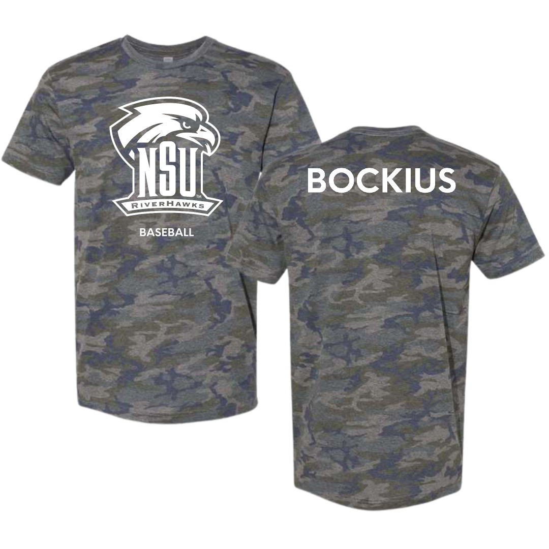 Northeastern State University Baseball Vintage Camo Tee - Brazen Bockius