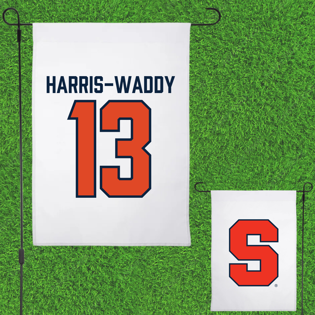 Syracuse University Volleyball White Garden Flag - #13 Zharia Harris-Waddy
