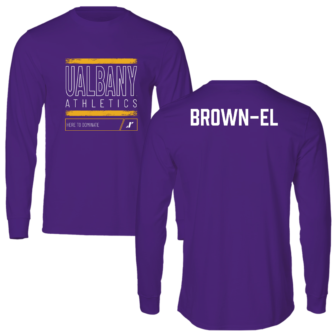 University at Albany TF and XC Purple Dominate Long Sleeve - Malachi Brown-El