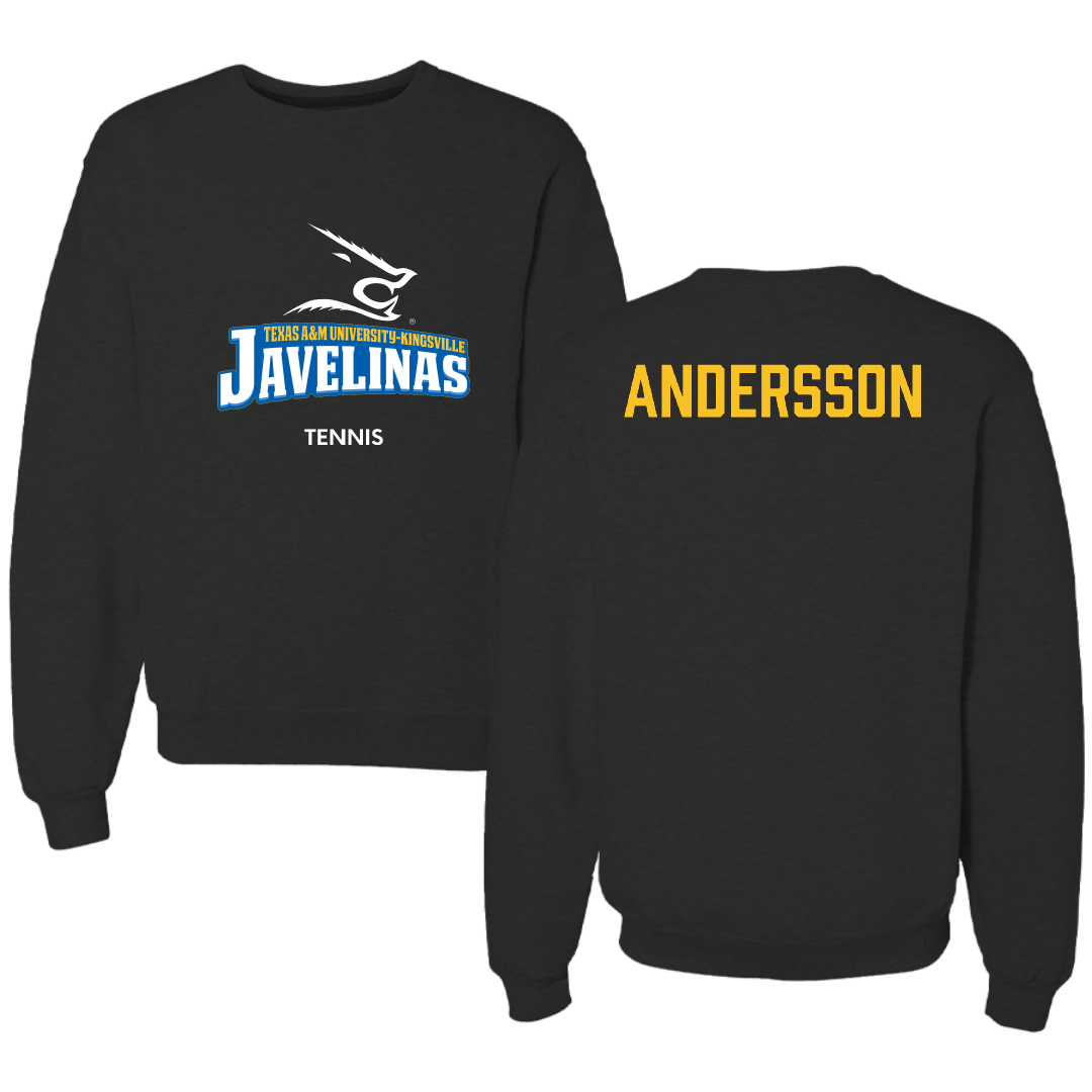 Texas A&M University-Kingsville Tennis (W) Black Crewneck - Annika Andersson