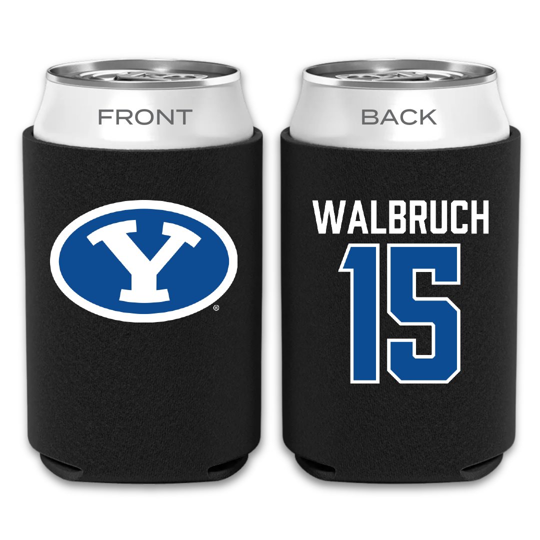 Brigham Young University Soccer Black Can Cooler - #15 Ellie Walbruch