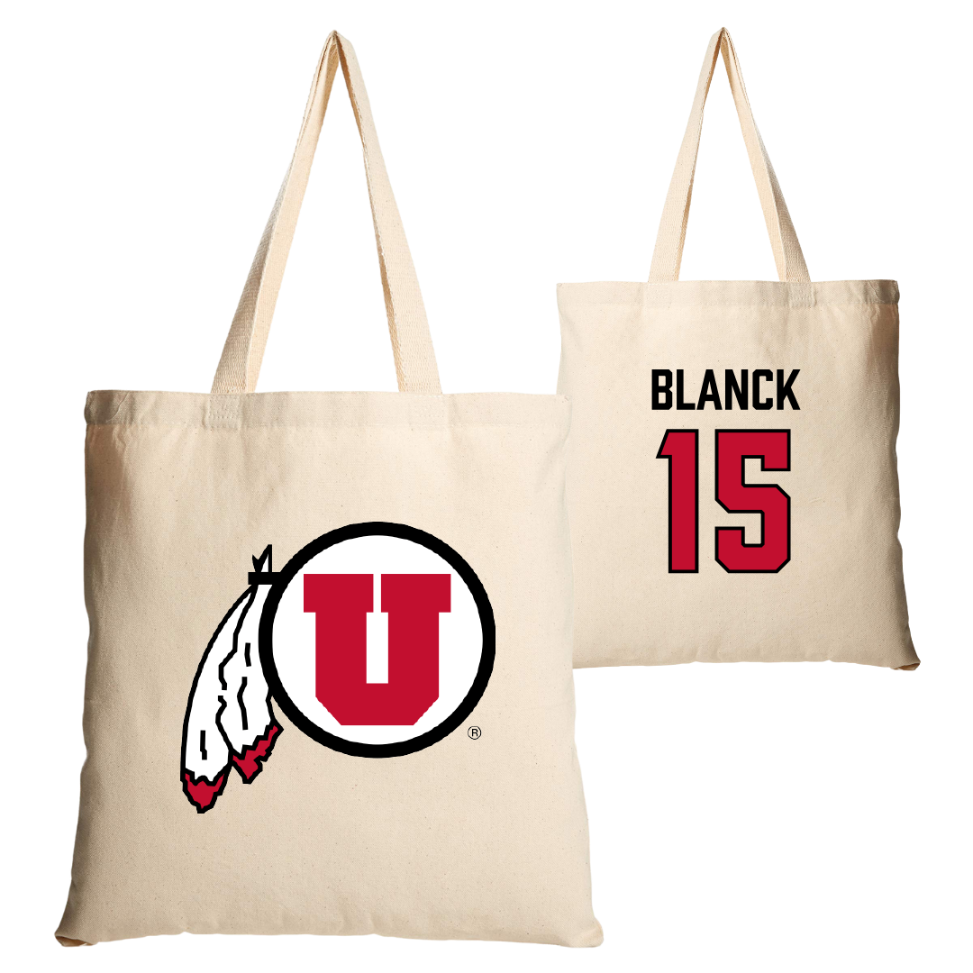 University of Utah Basketball Tan Canvas Tote Bag - #15 Alyssa Blanck