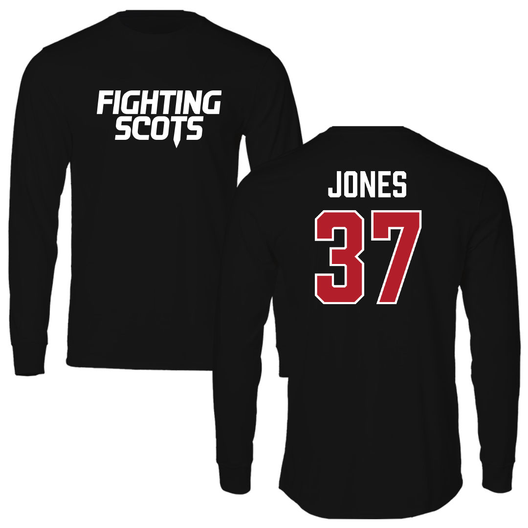 PennWest Edinboro Football Black Performance Long Sleeve - #37 Amari Jones