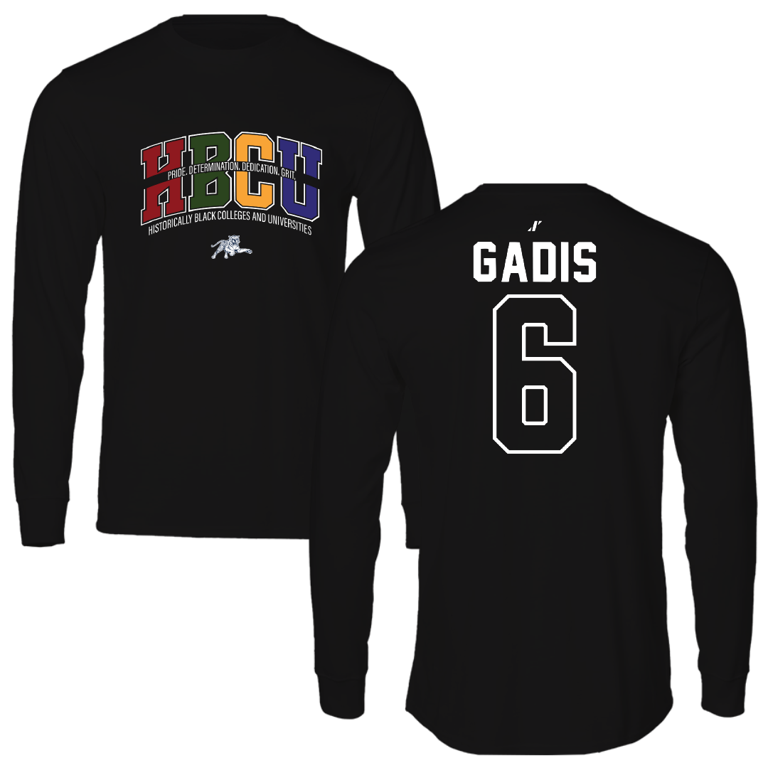 Jackson State University Volleyball Black HBCU Performance Long Sleeve - #6 Naija Gadis