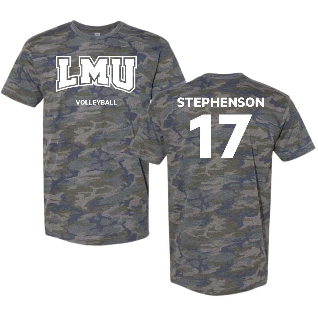 Loyola Marymount University Volleyball (W) Vintage Camo Tee - #17 Sophie Stephenson