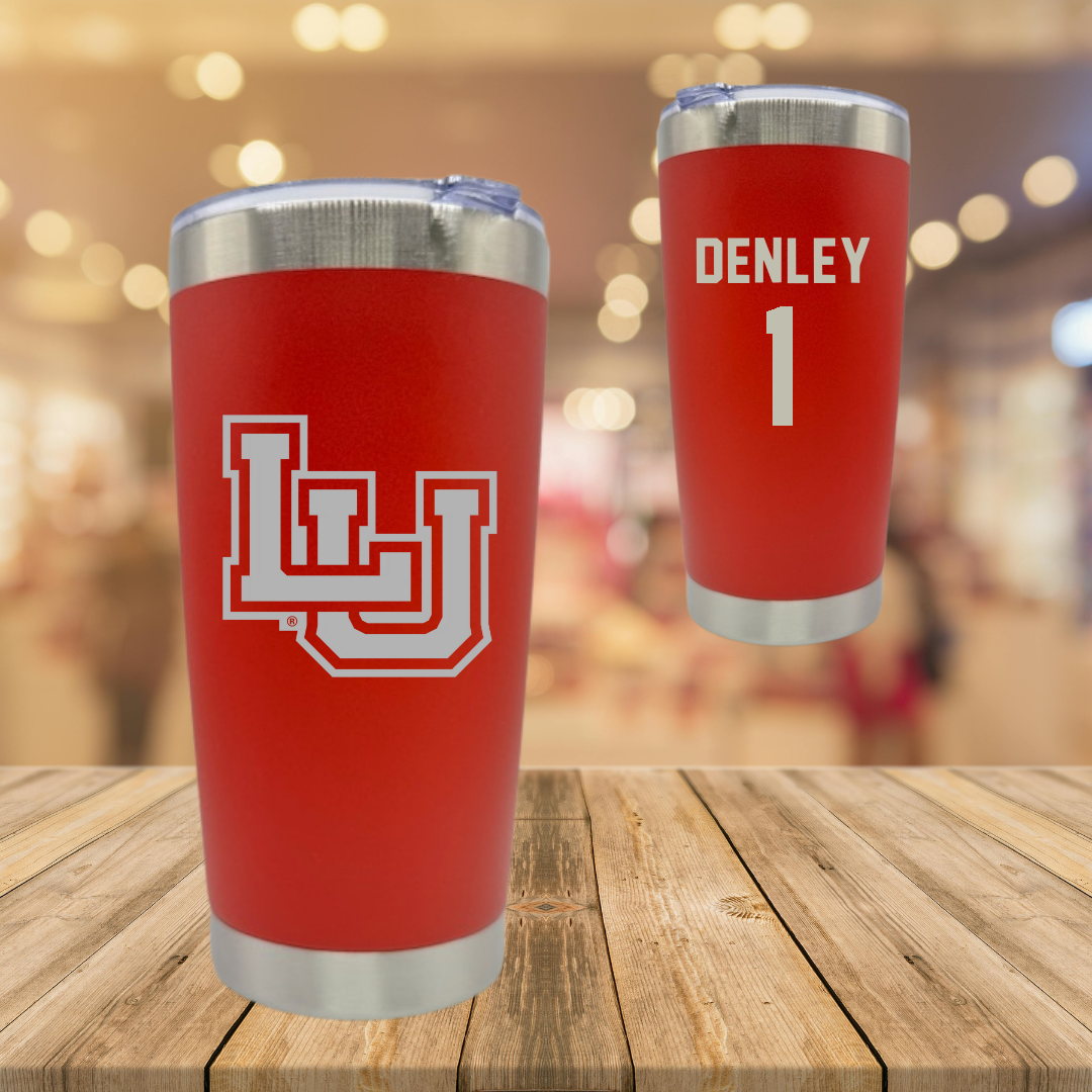 Lamar University Basketball Red Stainless Steel Tumbler - #1 Jacei Denley