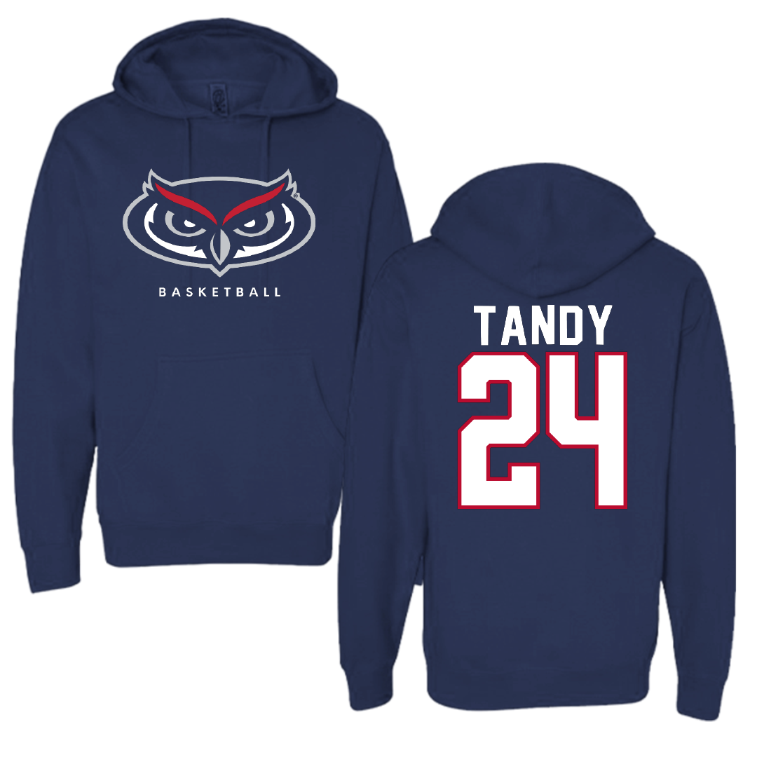 Florida Atlantic University Basketball Navy Mascot Hoodie - #24 Dekeyvan Tandy