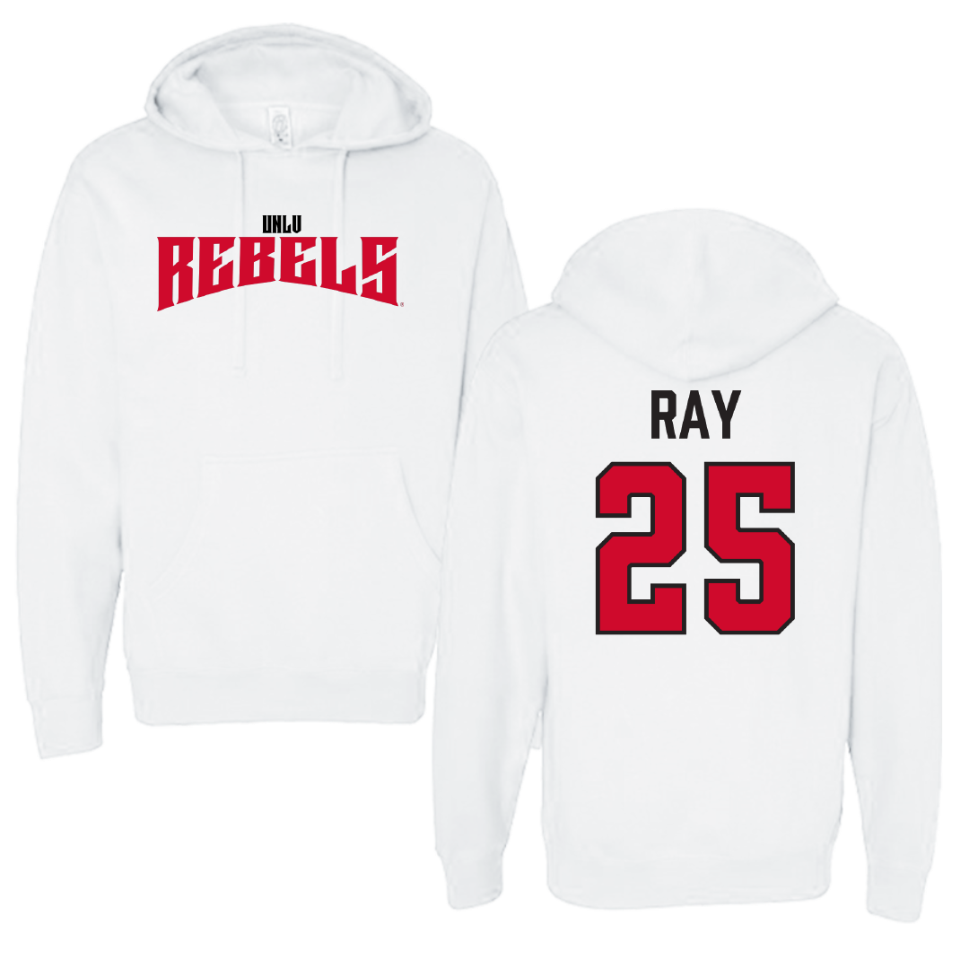 University of Nevada-Las Vegas Football White Classic Hoodie - #25 Rogerick Ray