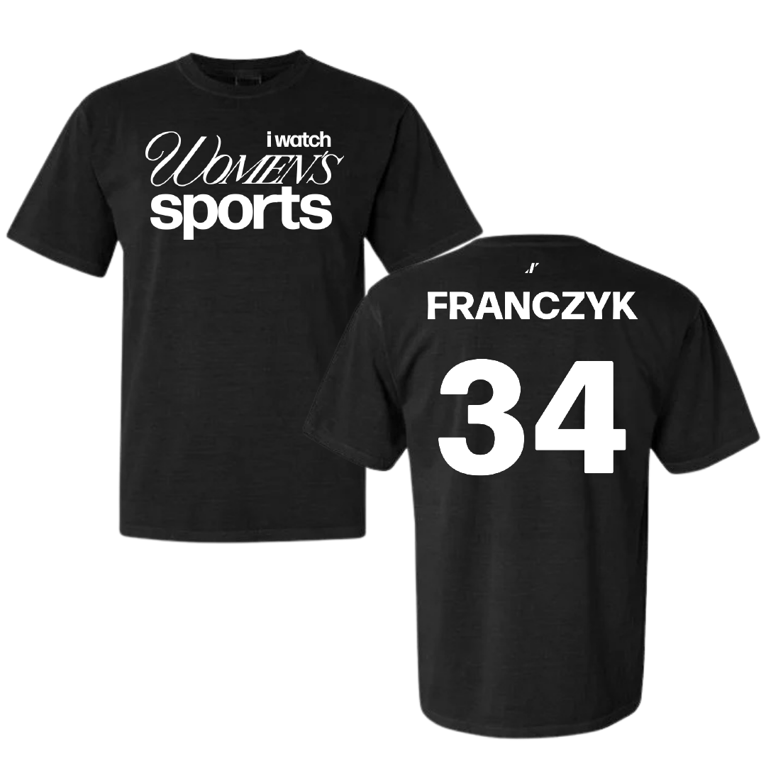Towson University Softball Black WHM Comfort Colors Tee - #34 Grace Franczyk