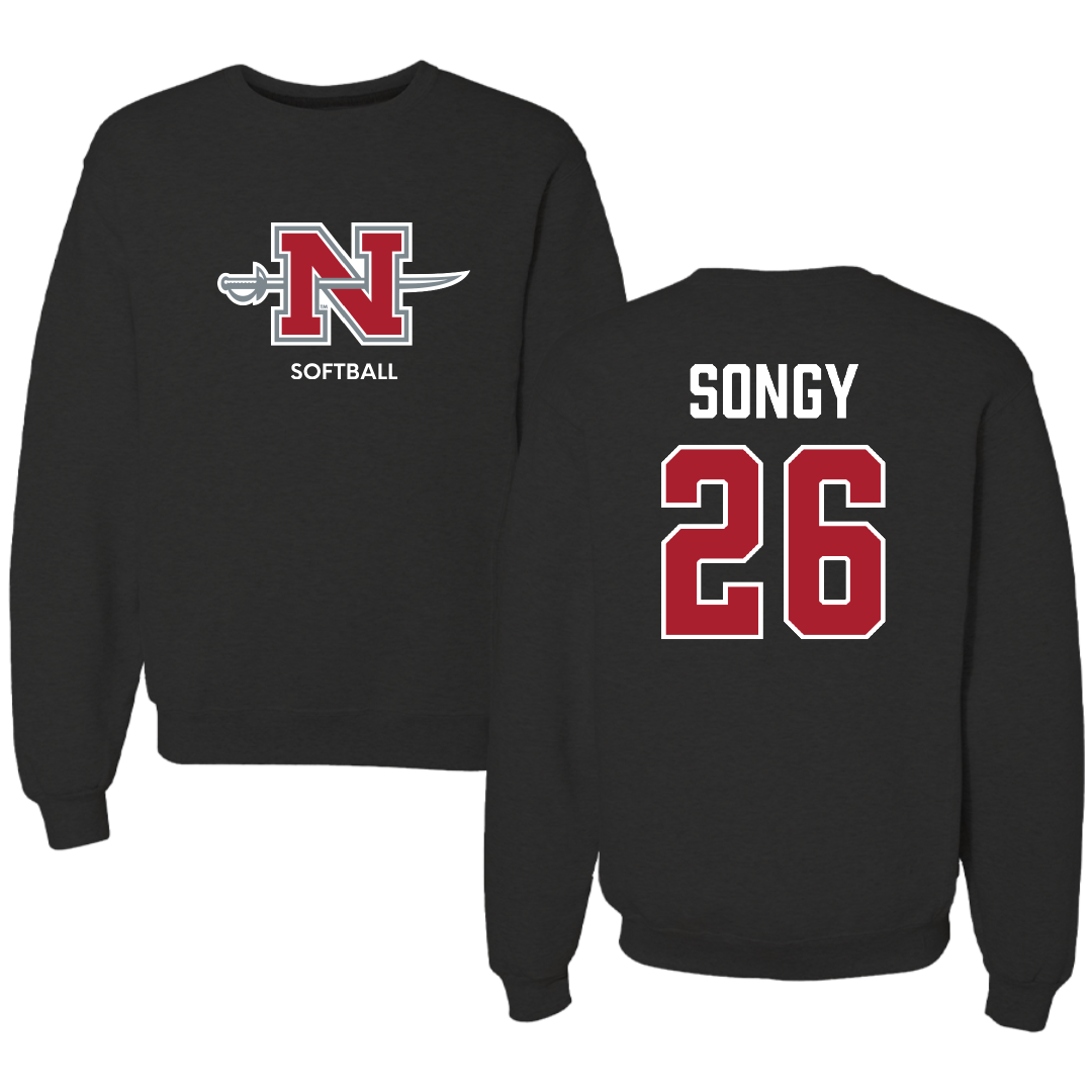 Nicholls State University Softball Black Mascot Crewneck - #26 Brynne Songy