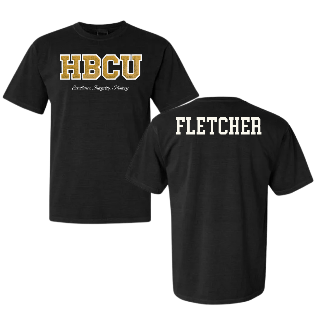 Alabama State University Golf (W) Black HBCU Varsity Comfort Colors Tee - Carmen Fletcher