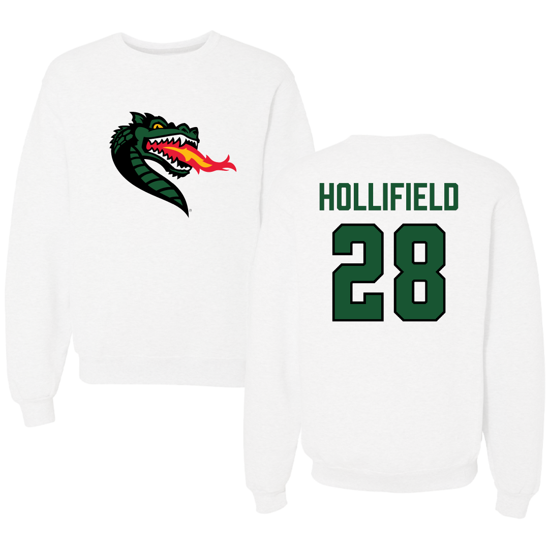 University of Alabama at Birmingham Baseball White Crewneck - #28 Nicholas Hollifield