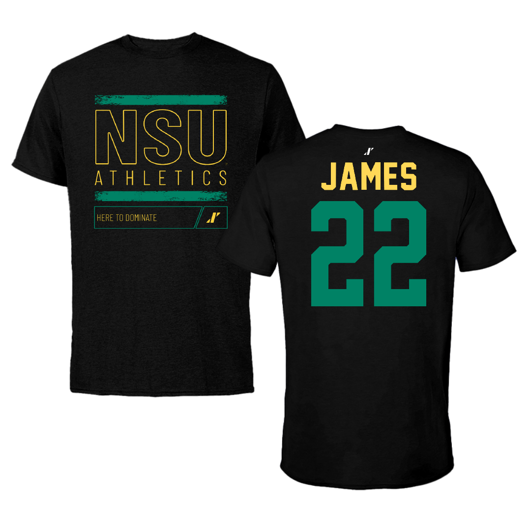 Norfolk State University Football Black Dominate Performance Tee - #22 Andrew James