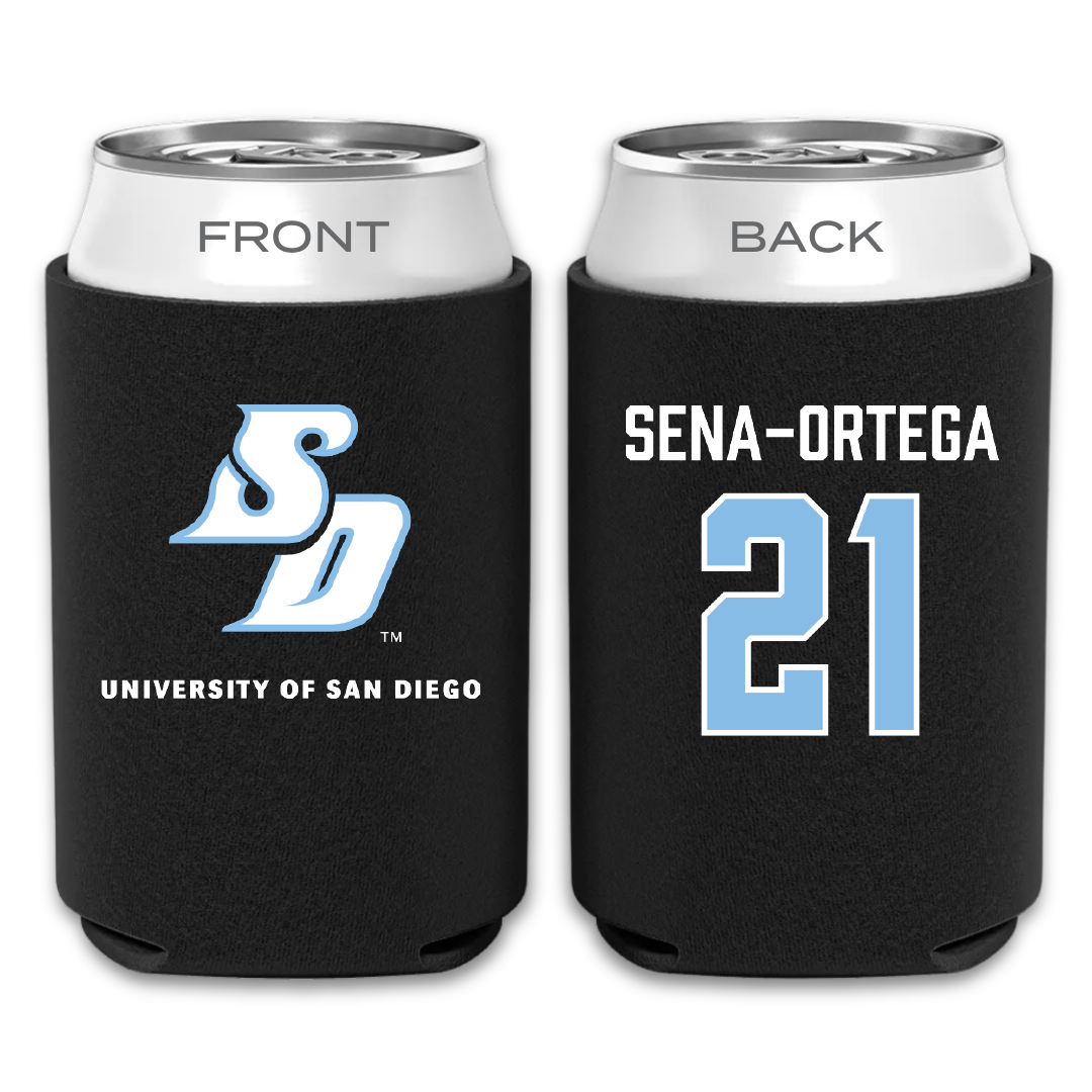 University of San Diego Football Black Can Cooler - #21 Trey Sena-Ortega