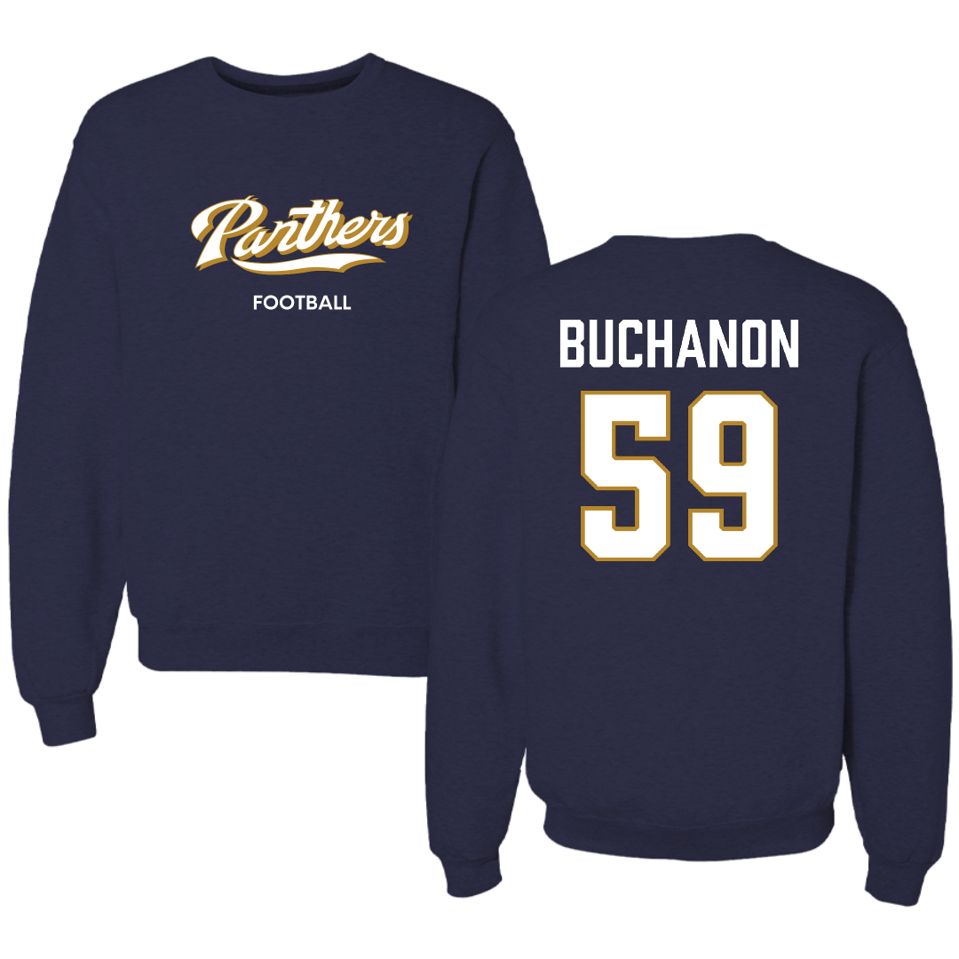 Florida International University Football Navy Panthers Crewneck - #59 Jaheim Buchanon
