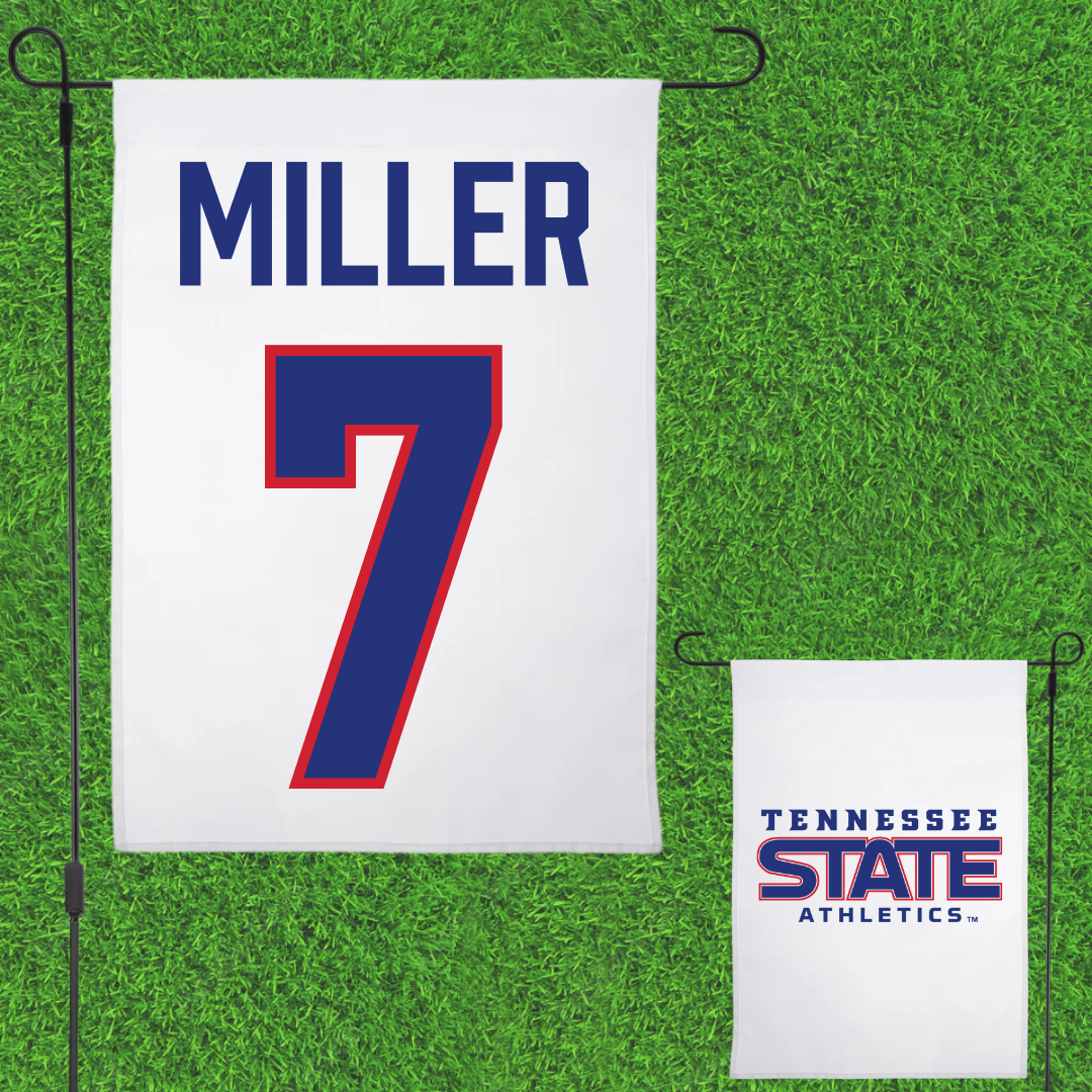 Tennessee State University Volleyball White Garden Flag - #7 Maygan Miller